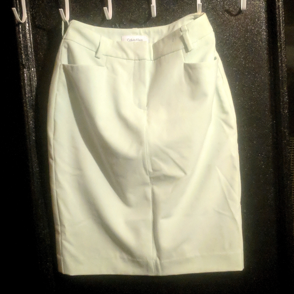 Calvin Klein mint knee length skirt (00-02)